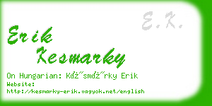 erik kesmarky business card